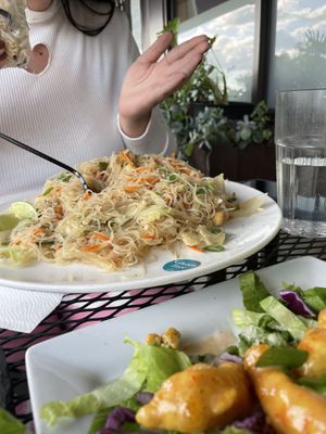 You get a mountain of noodles for the filipino plate!  at Vegan Plate in Roseville