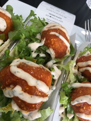 Buffalo cauliflower tacos!! YUM!  at Vegan Plate in Roseville