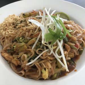 Pad Thai was good but a little on the sweet side at Vegan Plate in Roseville