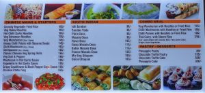 Menu items at Nirvana The Veg Cafe in Bodhgaya