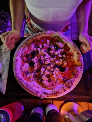 Greek pizza at La Pizzeria in Koh Tao