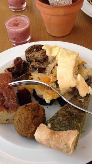 A selection of foods from the buffet  at DaTerra - Rua da Rosa in Lisbon