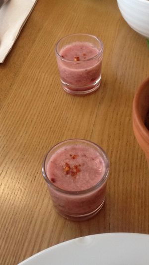 Banana and berries shot at DaTerra - Rua da Rosa in Lisbon