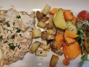 Seitan flambé at La Sociedad Herbivora in Malaga