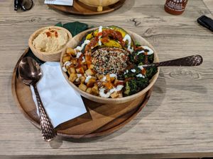 Amazing crispy tofu bowl at Fruit Fusion in Phuket