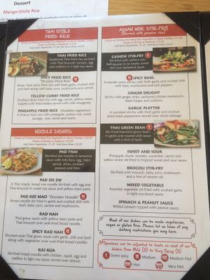 Menu 1 2018 at Taste of Thai Express in Ithaca