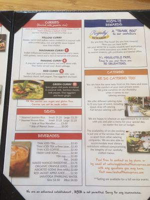 Menu 2 2018 at Taste of Thai Express in Ithaca