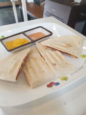 kimchi quesadilla :) at Maru JaYeonSik Kimbap in Seoul