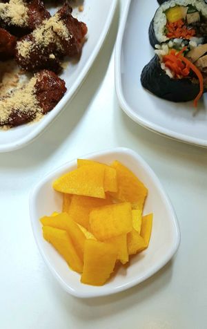 Pickled Radish at Maru JaYeonSik Kimbap in Seoul