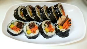 Soy Ham Kimbap at Maru JaYeonSik Kimbap in Seoul