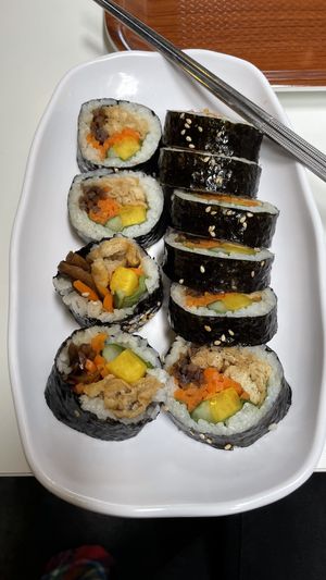Fried Tofu Gimbap at Maru JaYeonSik Kimbap in Seoul