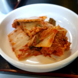 vegan kimchi (sometimes need to ask for kimchi) at Maru JaYeonSik Kimbap in Seoul