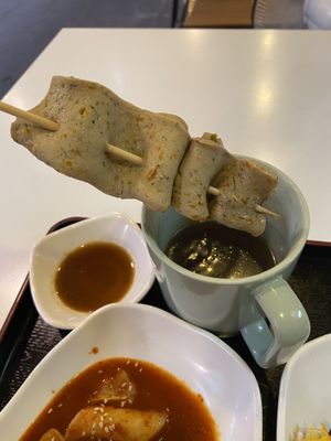 I was so psyched to try a vegan fish cake bc I see people eat them all the time on the street and I hate to be left out.  It’s super yummy!  at Maru JaYeonSik Kimbap in Seoul