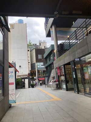 view from stall. It is at kimchi museum   at Maru JaYeonSik Kimbap in Seoul