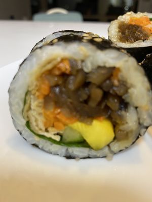 My fav the fried tofu gimbap   at Maru JaYeonSik Kimbap in Seoul