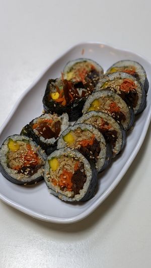 Fried Tofu Kimbap at Maru JaYeonSik Kimbap in Seoul