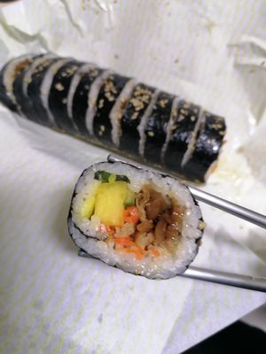 Gimbap with fried tofu at Maru JaYeonSik Kimbap in Seoul