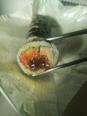Gimbap with ham at Maru JaYeonSik Kimbap in Seoul