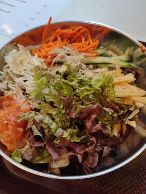 Cold buckwheatnoodles at Maru JaYeonSik Kimbap in Seoul