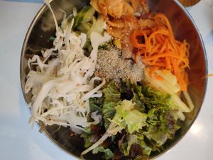 Cold buckwheatnoodles at Maru JaYeonSik Kimbap in Seoul