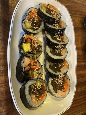 Vegan ham gimbap  at Maru JaYeonSik Kimbap in Seoul