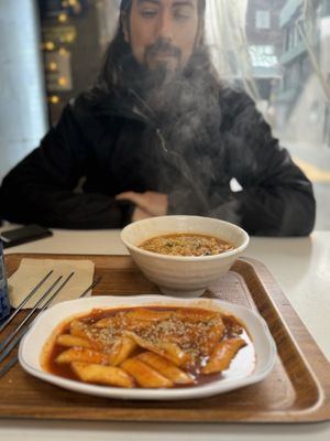 tteokbokki and ramen  at Maru JaYeonSik Kimbap in Seoul