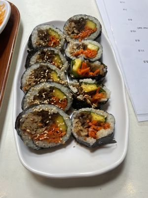 Fried tofu gimbap  at Maru JaYeonSik Kimbap in Seoul
