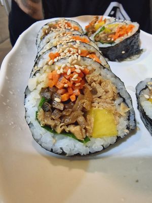 Fried tofu gimbap at Maru JaYeonSik Kimbap in Seoul