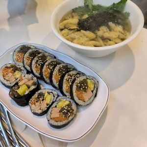 Delicious food at Maru JaYeonSik Kimbap in Seoul