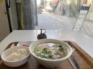 I could see entire ally from my seating with 3 heaters around me  at Maru JaYeonSik Kimbap in Seoul