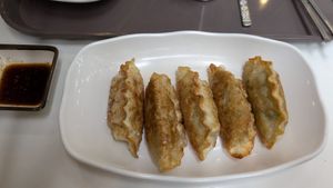 Fried dumplings at Maru JaYeonSik Kimbap in Seoul