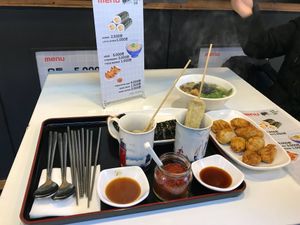 Look what we ordered for four people #round1 !! at Maru JaYeonSik Kimbap in Seoul