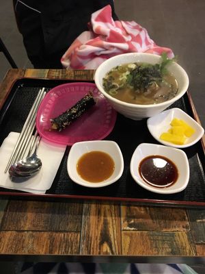 Udon and Kimbap.   at Maru JaYeonSik Kimbap in Seoul
