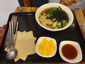 Udon noodles at Maru JaYeonSik Kimbap in Seoul