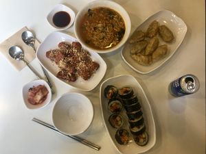 Hot and spicy, amazing korean food, love it so much!   at Maru JaYeonSik Kimbap in Seoul