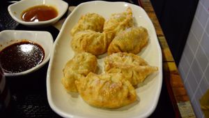 potstickers at Maru JaYeonSik Kimbap in Seoul