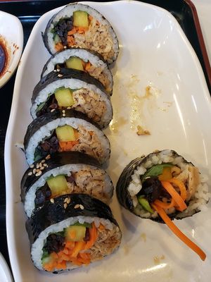Fried tofu gimbap at Maru JaYeonSik Kimbap in Seoul