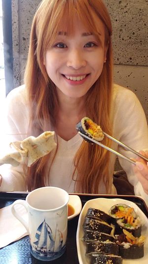 The Odeng is a bit bland but Gimbap is very flavorful at Maru JaYeonSik Kimbap in Seoul