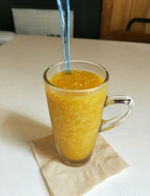 Icy corn drink at Maru JaYeonSik Kimbap in Seoul