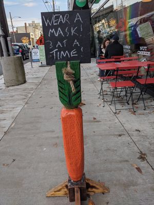 Cute barrier at Real Fake Meats in Halifax