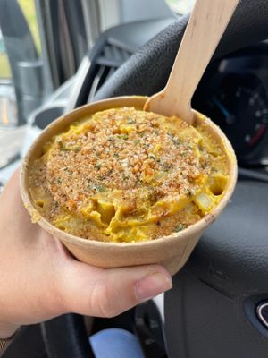 small Mac and Cheese to go at Real Fake Meats in Halifax