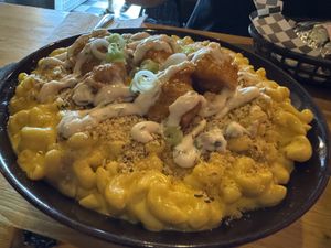 Mac and Cheese with Wingss  at Real Fake Meats in Halifax