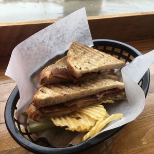 Grilled Cheese with added bacon at Real Fake Meats in Halifax