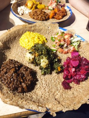Combinado vegano at Addis Abeba in Barcelona