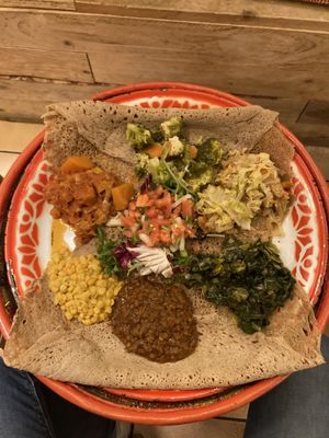 Combined platter  at Addis Abeba in Barcelona