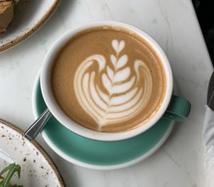 Hazelnut latte  at The Flower Cup in Chester