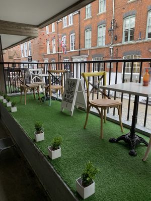 Outdoor seating  at The Flower Cup in Chester