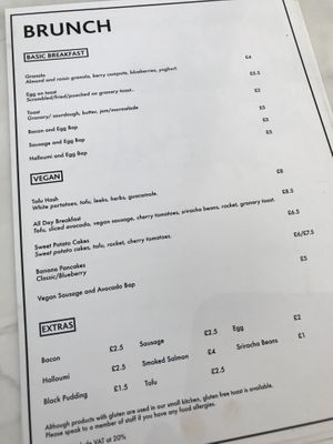 Vegan brunch options  at The Flower Cup in Chester
