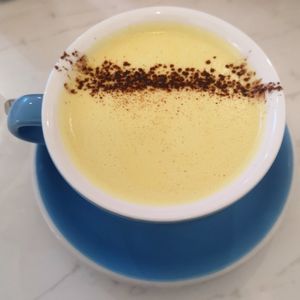 Turmeric coconut latte at The Flower Cup in Chester