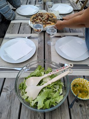 Quiche with salad at La Beuratte in Cornimont